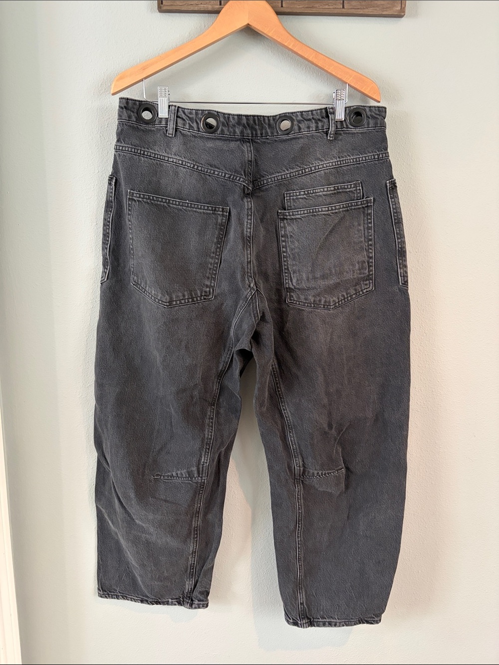 We the Free Moxie Pull on Patchwork Barrel Jeans Nighthawk Wash size 31 - Picture 3 of 6